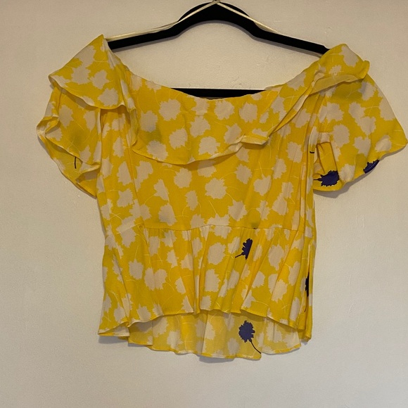 NWOT Zara yellow floral off the shoulder top - Picture 5 of 6